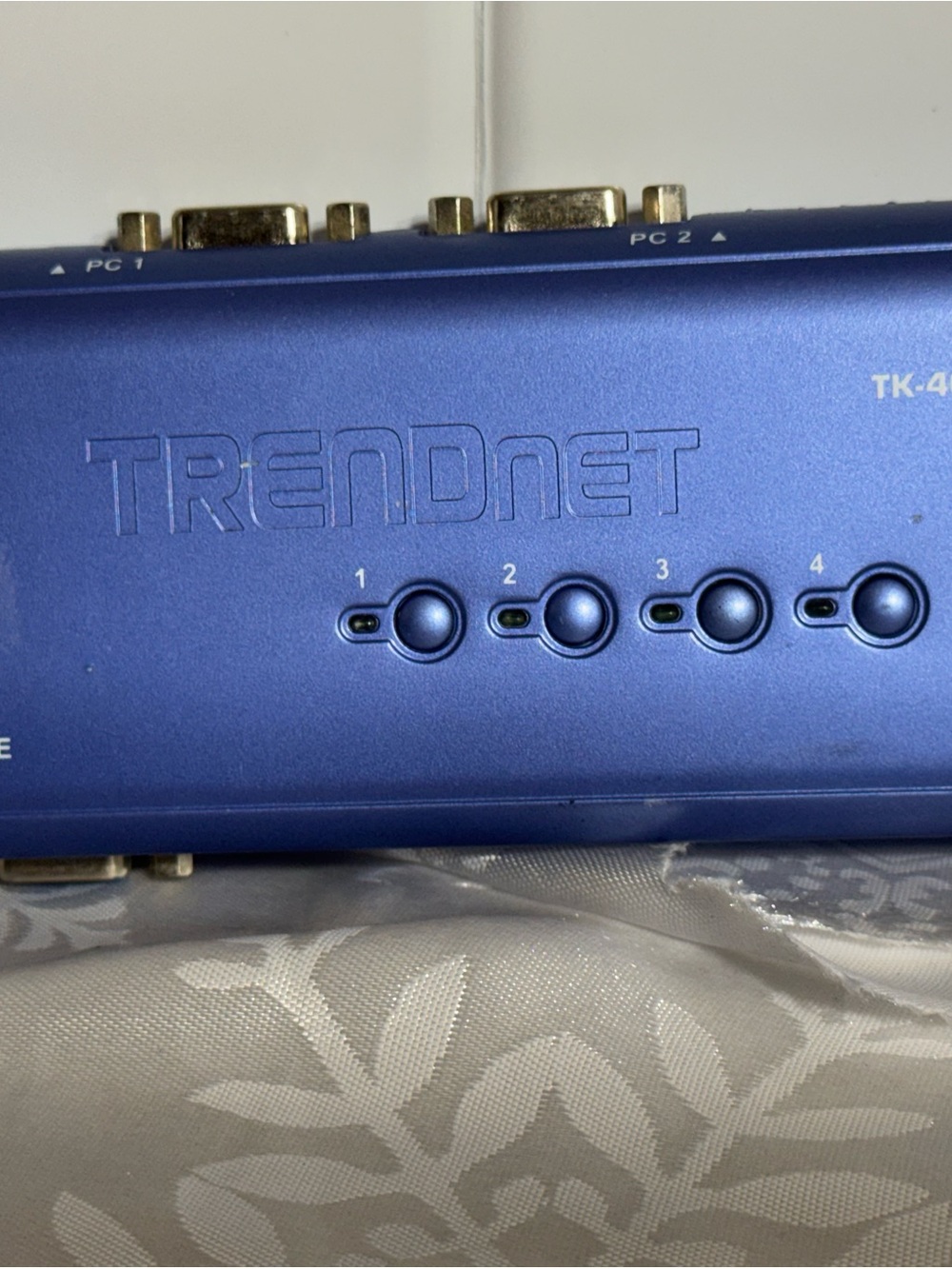 TRENDnet Metallic Blue 4-Port KVM Switch with cables